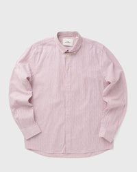 Les Deux Konrad Stripe Cotton Linen Shirt Pink