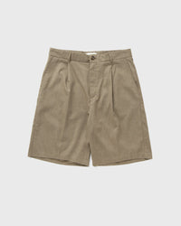 Les Deux Reece Pleated Slub Shorts Green