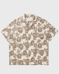 Les Deux Lesley Flower Jacquard Ss Shirt Beige