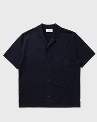 Les Deux Emmett Arabesque Knitted Ss Shirt Blue