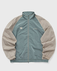 Les Deux Shiny Crisp Track Jacket Green|beige