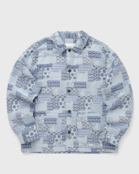 Les Deux Patchwork Jacquard Overshirt Blue
