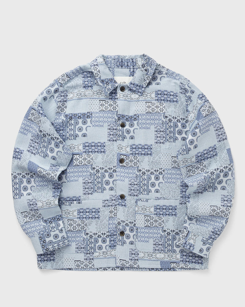 Les Deux Patchwork Jacquard Overshirt Blue