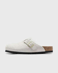 Birkenstock Boston Shearling Suede Leather/Fur White