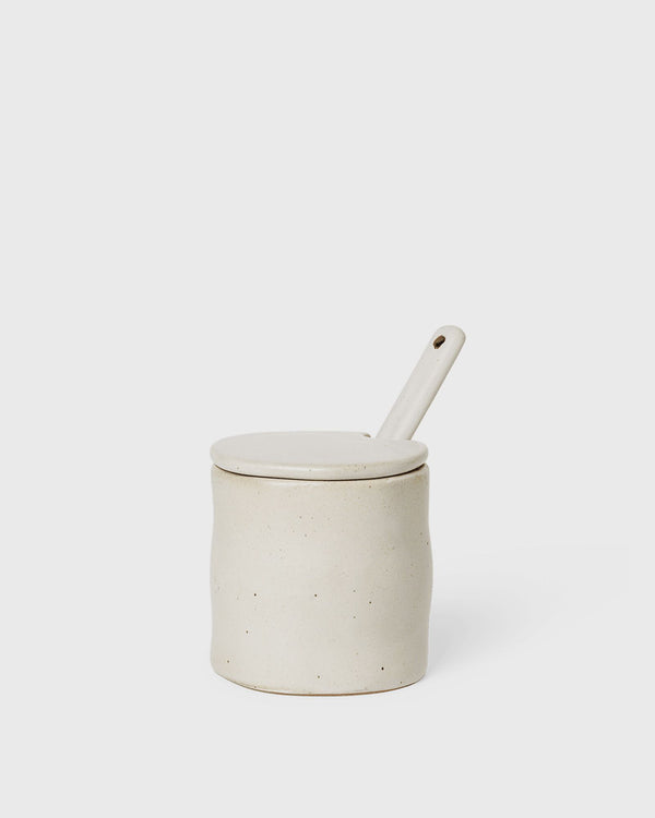 Ferm LIVING Flow Jar with spoon white