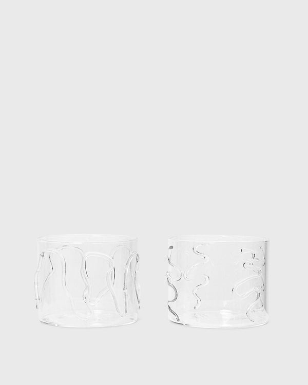 Ferm LIVING Doodle Glasses - Set of 2 white