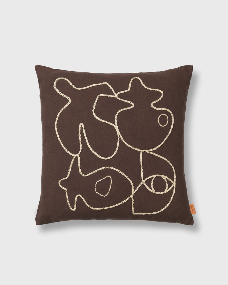 Ferm Living Figure Cushion brown