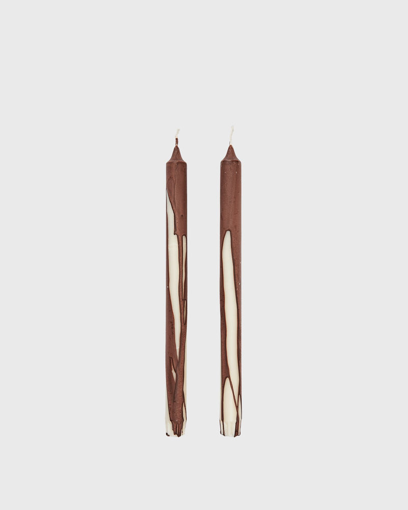 Ferm Living Dryp Candles - Set Of 2 - Dark Chocolate brown