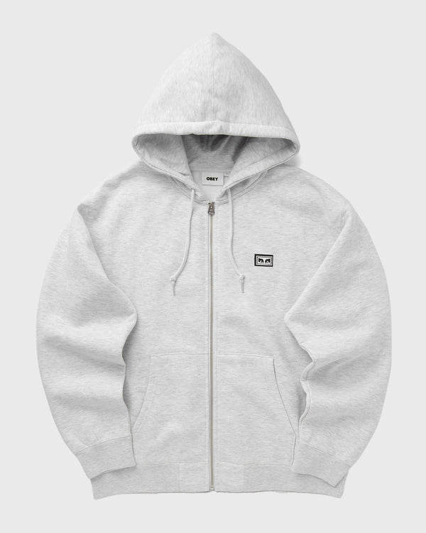 Obey Established works eyes zip hood grey