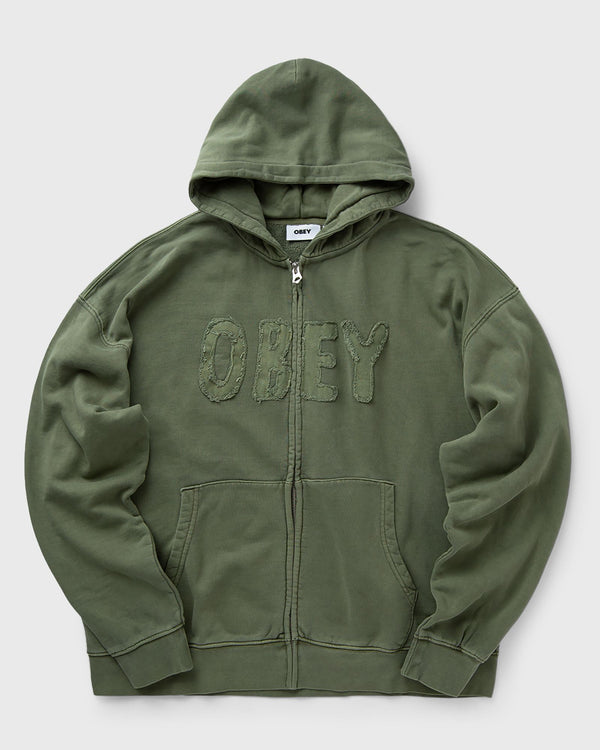 Obey Hybrid faded zip hood green
