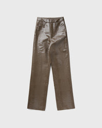 Rotate Birger Christensen Textured Straight Pants brown