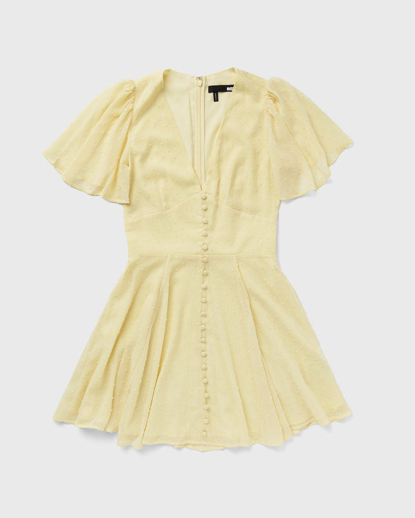 ROTATE Birger Christensen Mini V-Neck Dress yellow