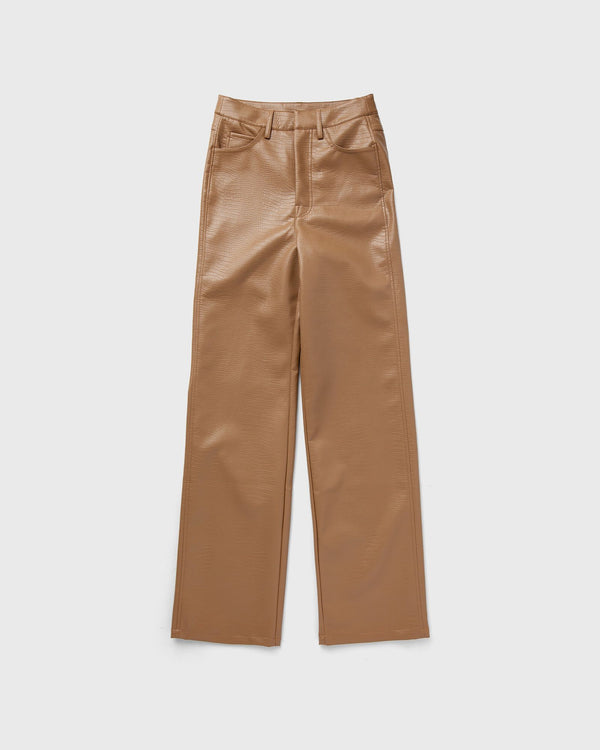 ROTATE Birger Christensen TEXTURED STRAIGHT PANTS brown