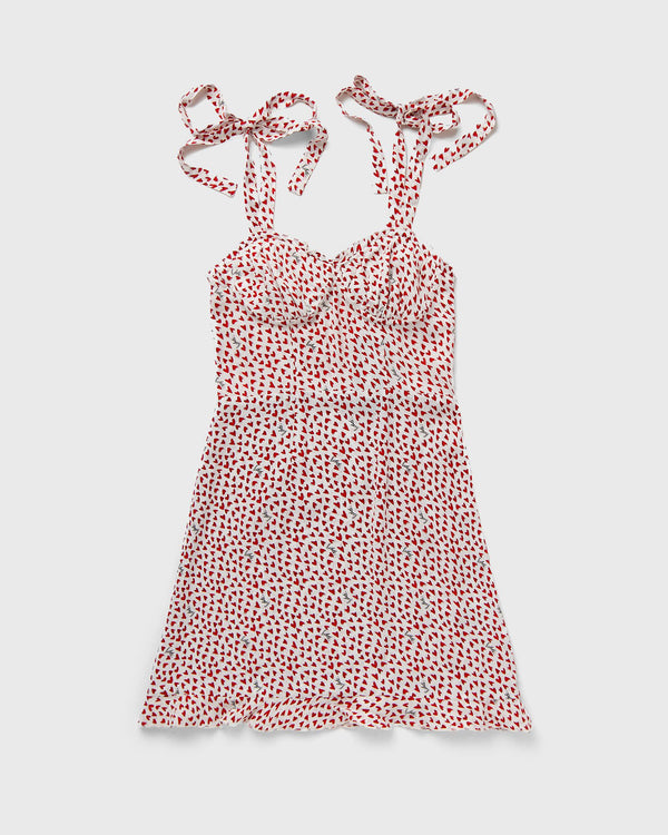 ROTATE Birger Christensen PRINTED MINI RUFFLE DRESS red