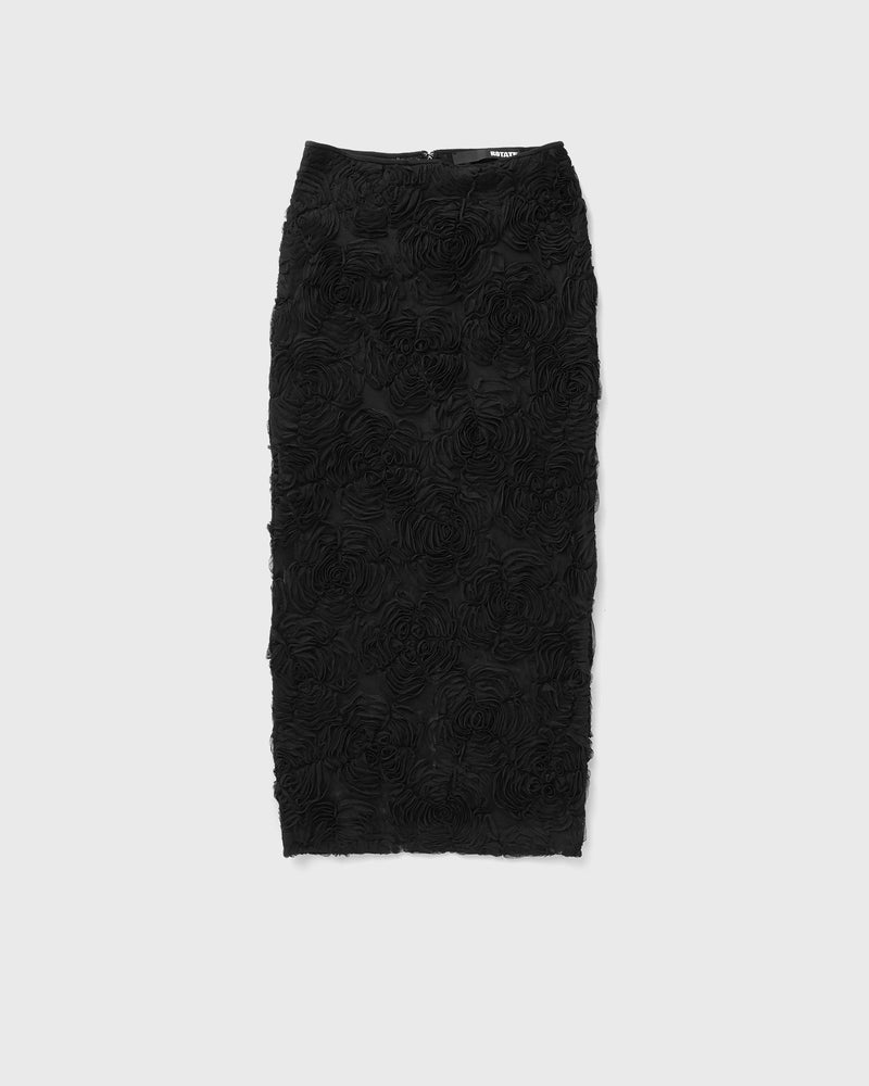 ROTATE Birger Christensen Flower Mesh Pencil Skirt black