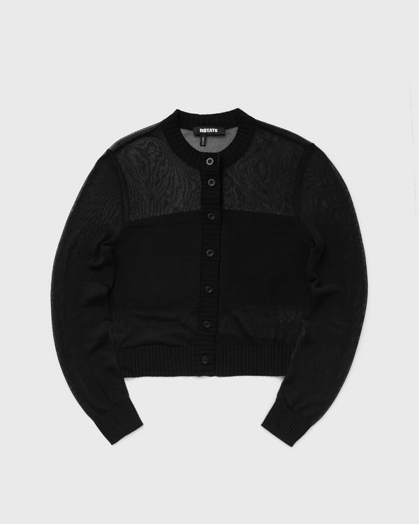 ROTATE Birger Christensen Sheer Knit Cardigan black