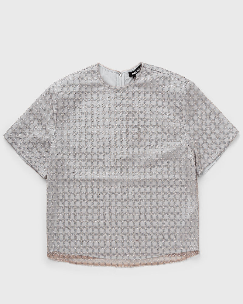 ROTATE Birger Christensen Beaded Oversized Top beige