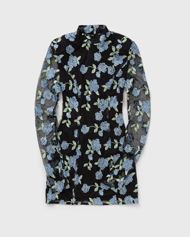 ROTATE Birger Christensen Mesh Mini Ls Dress black