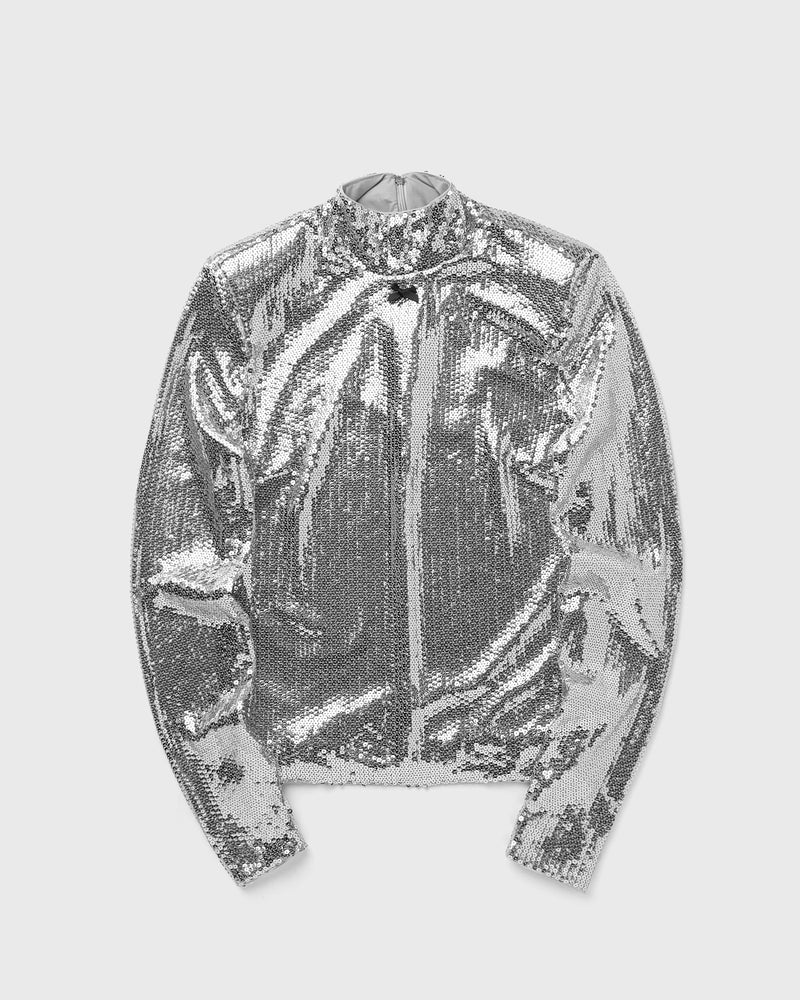ROTATE Birger Christensen Sequin High Collar Top silver