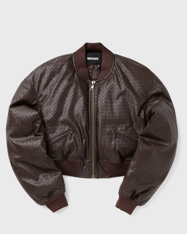 ROTATE Birger Christensen CROPPED PUFFER JACKET brown