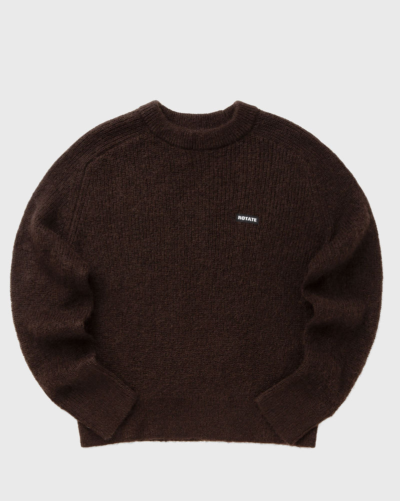 ROTATE Birger Christensen LIGHT KNIT LOGO SWEATER brown