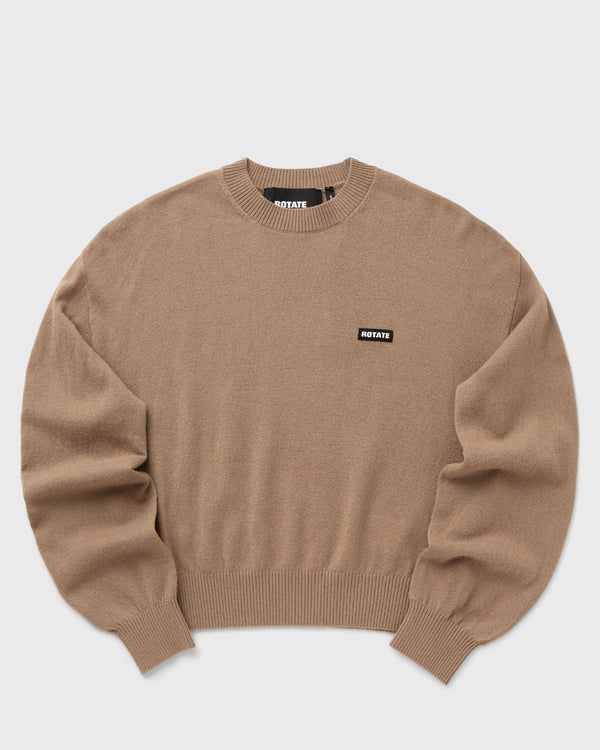 ROTATE Birger Christensen Basic Crewneck sweater brown