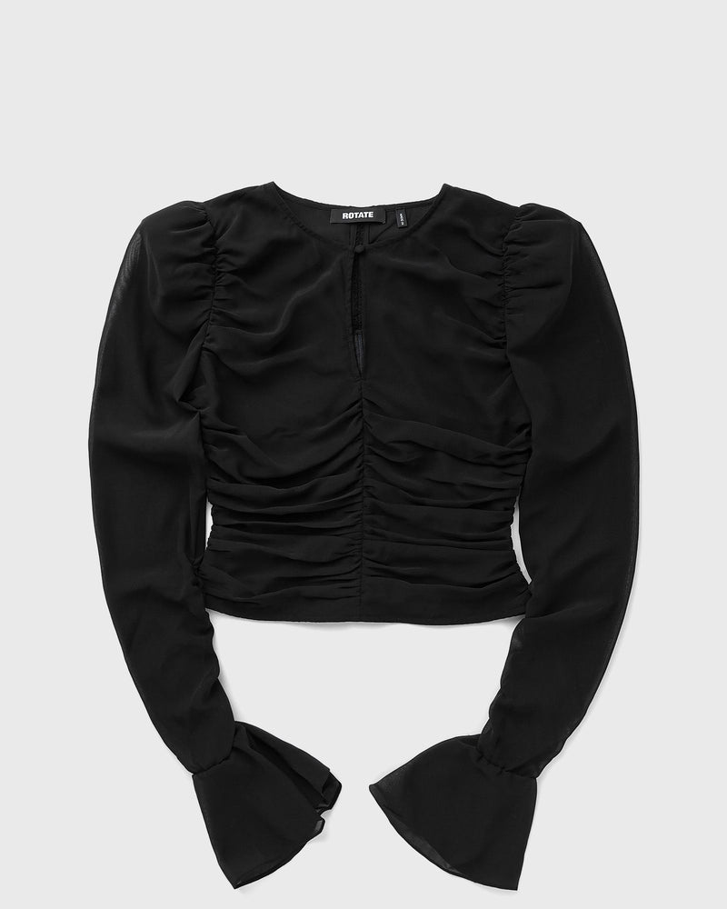 ROTATE Birger Christensen Chiffon Longsleeved Top black