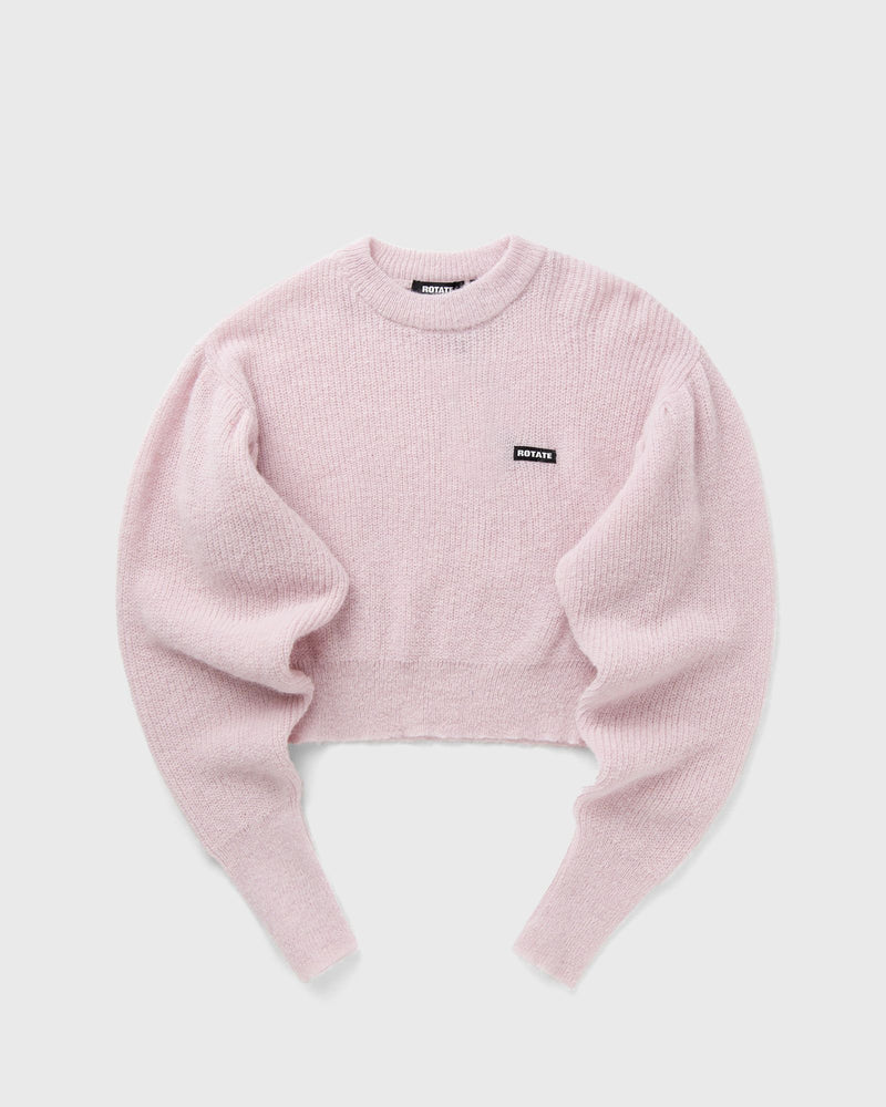 ROTATE Birger Christensen KNIT PUFF CREWNECK pink