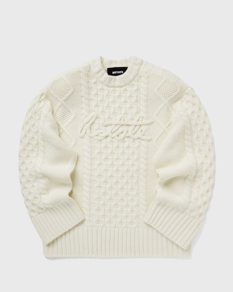 Rotate Birger Christensen KNIT Cable Crewneck beige