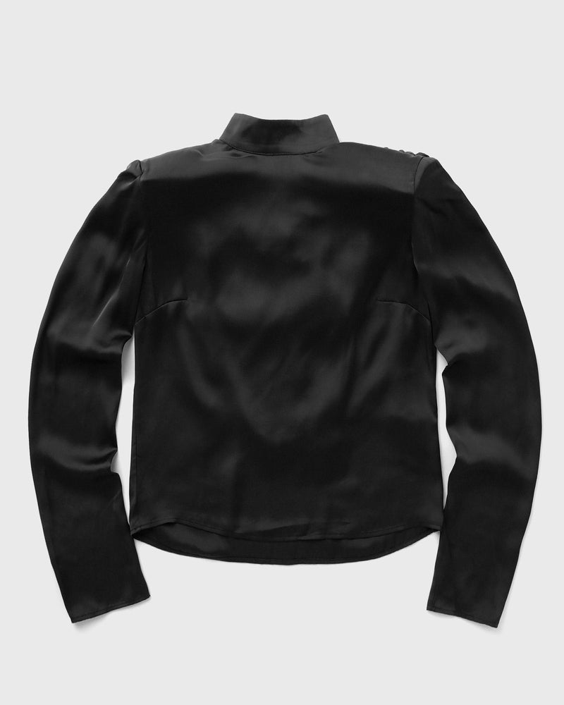 ROTATE Birger Christensen SATIN DRAPY BACK TOP black