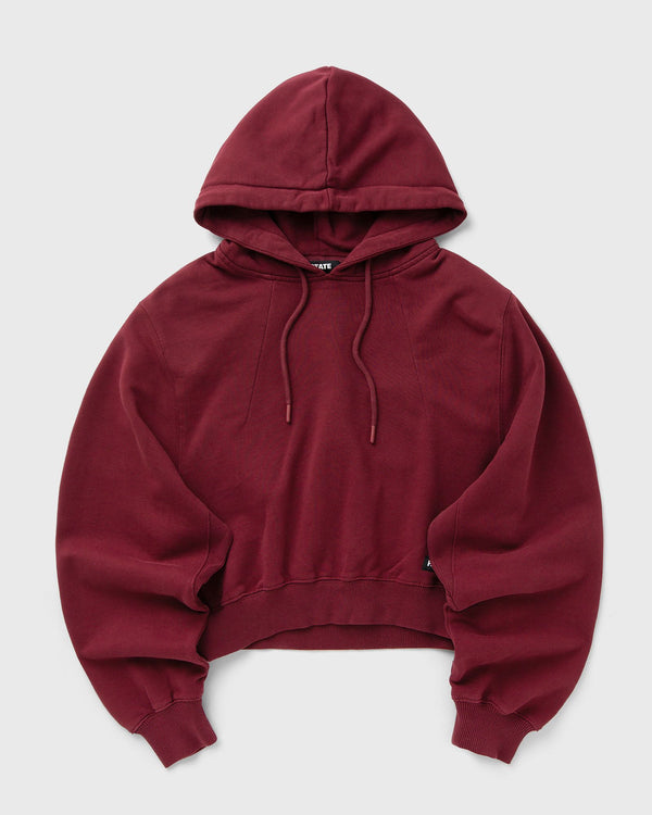 ROTATE Birger Christensen TERRY BACK CROPPED HOODIE red