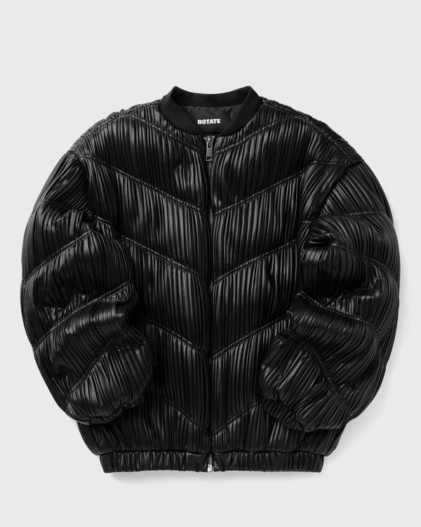 ROTATE Birger Christensen PLEATED BOMBER JACKET black