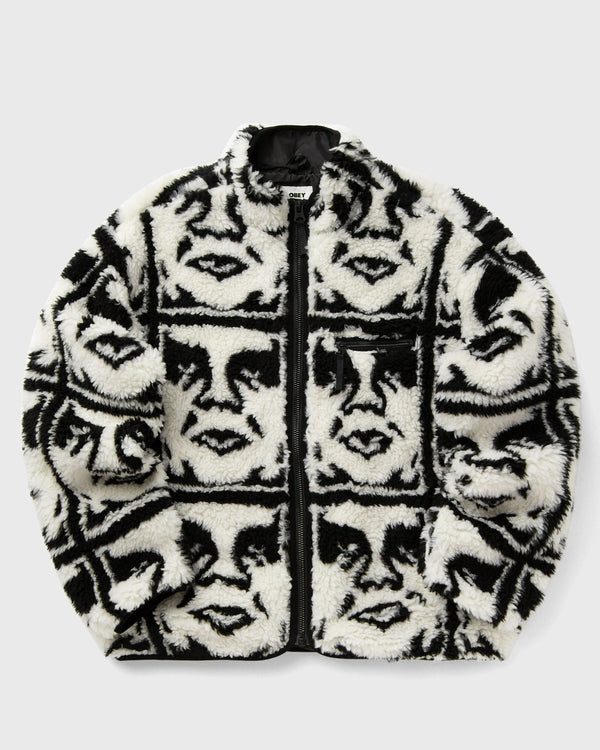 Obey Obey repeated icon sherpa jkt black