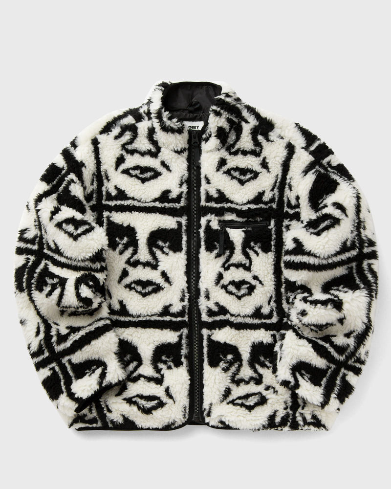 Obey Obey repeated icon sherpa jkt black