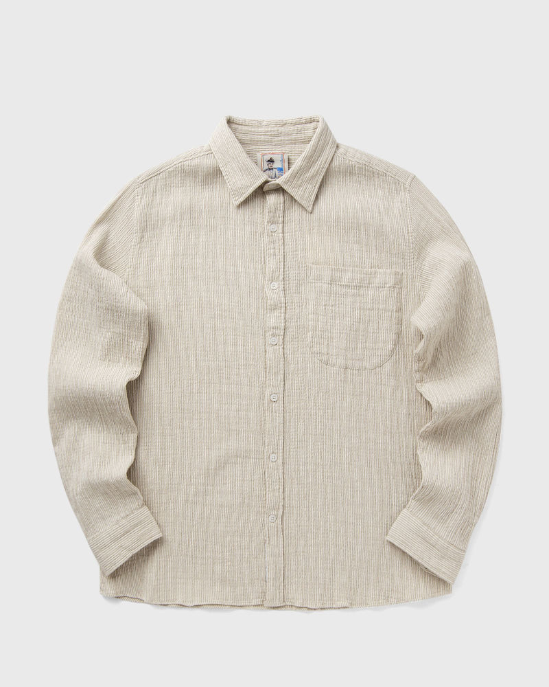 Edmmond Studios SNAP SHIRT STRIPES SHIRT beige