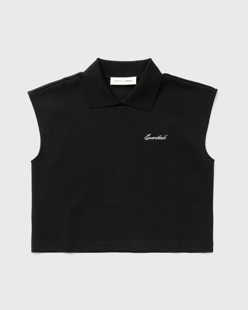 Fear of God Essentials WMNS CROPPED PIQUE POLO black