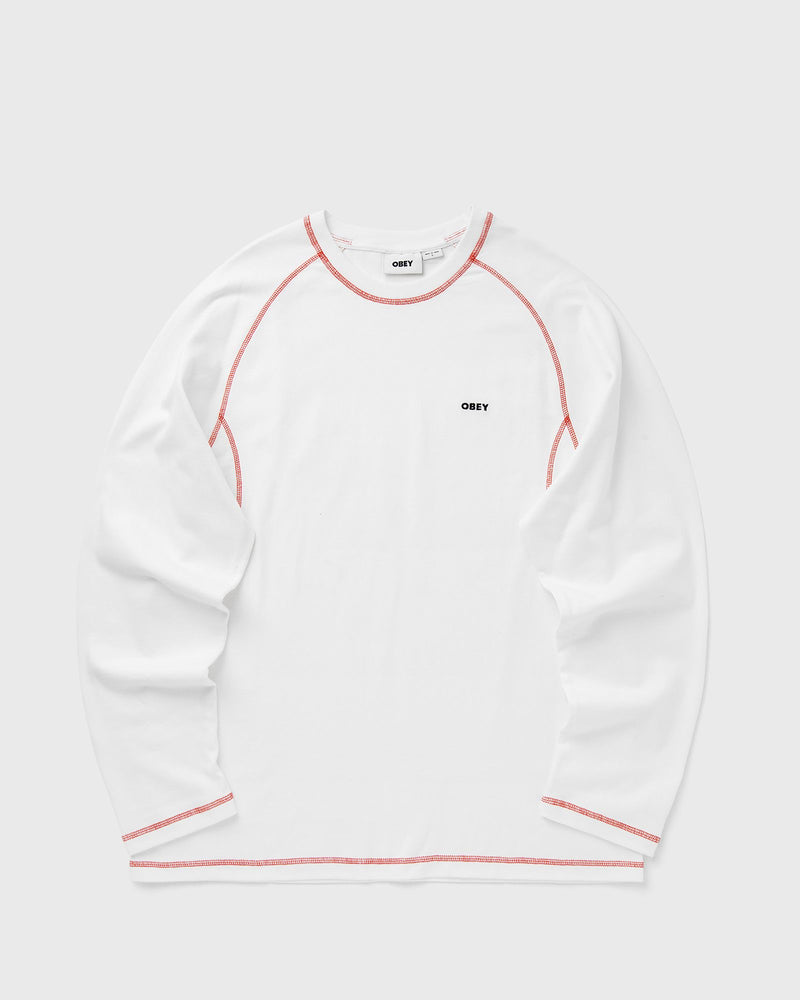 Obey Aaron contrast stitch ls white