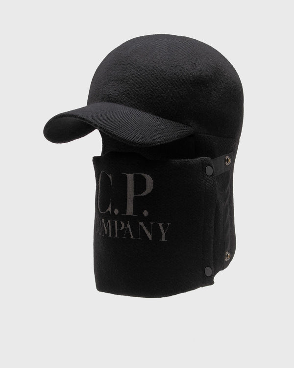 C.P. Company ACCESSORIES KNIT CAP IN EXTRAFINE MERINO WOOL black