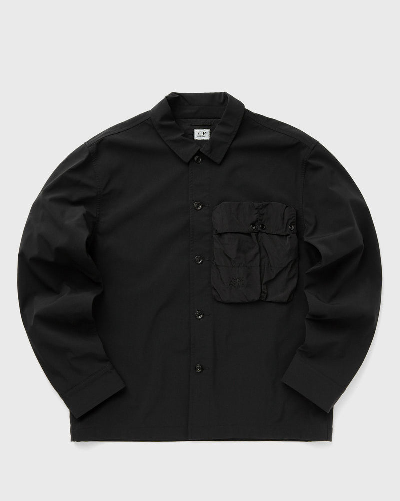 C.P. Company GD SHELL MIXED BUTTONED OVERSHIRT black