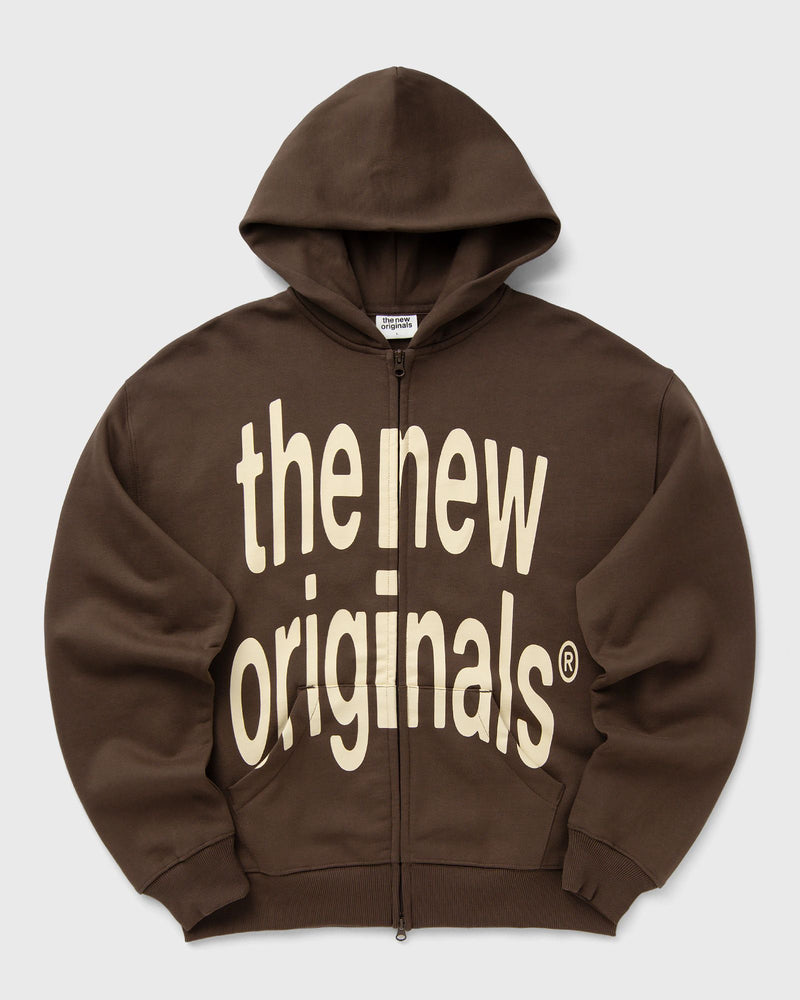 The New Originals BIG LOGO ZIP UP HOODIE brown