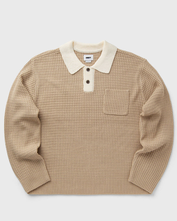 Obey Danny polo sweater beige