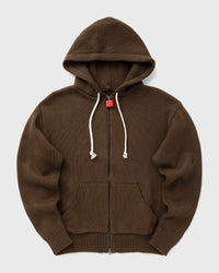 The New Originals Chunky Knit Zip Up Hoodie Brown