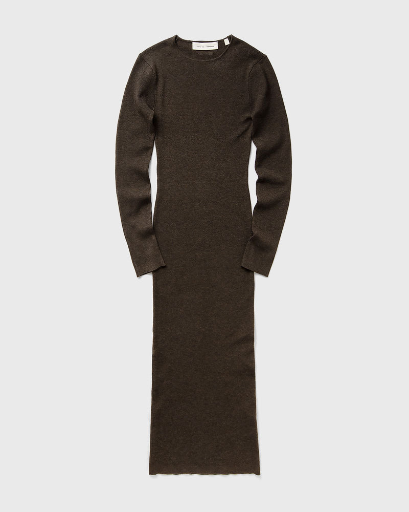 Fear Of God Essentials WMNS RIB LONG Sleeve Dress brown