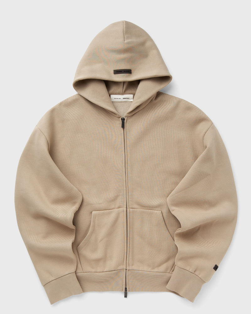 Fear of God Essentials CLASSIC FIT FLEECE ZIP-UP HOODIE brown