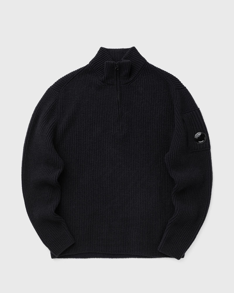 C.P. Company Fleece Knit Half Zip Sweater black