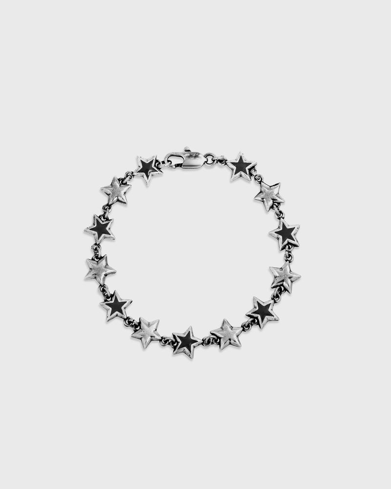 TwoJeys Black Enameled Stars Bracelet silver