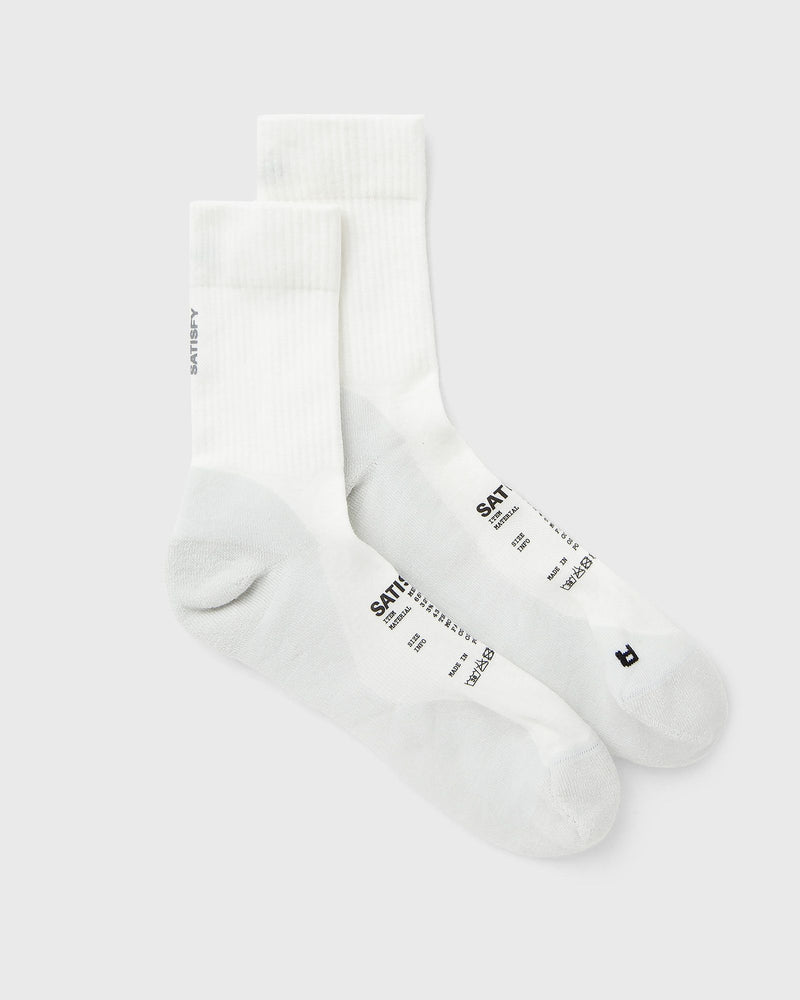 Satisfy Running Merino Nylon Tube Socks white