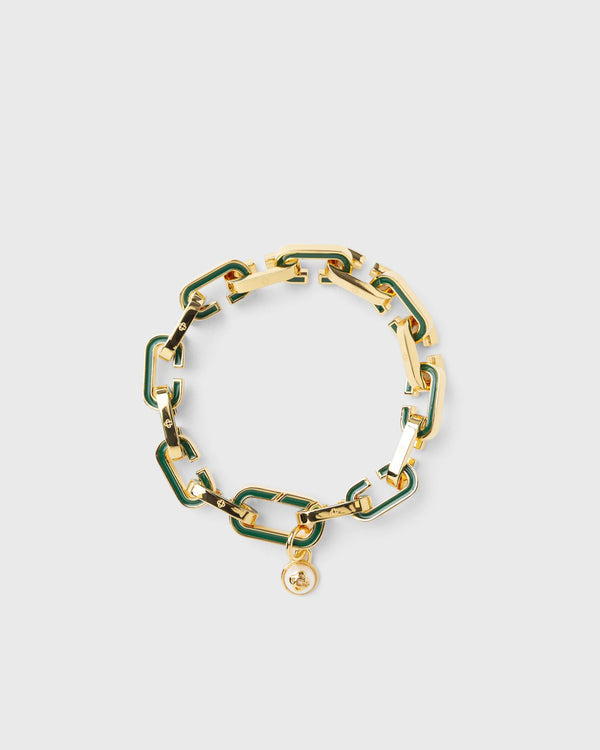 Casablanca ENAMEL "C" LINK BRACELET green