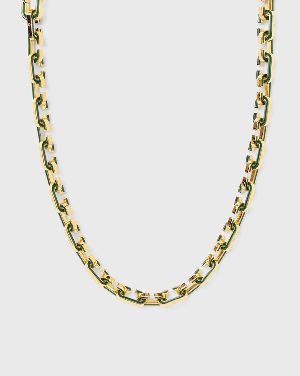 Casablanca ENAMEL "C" LINK NECKLACE" green