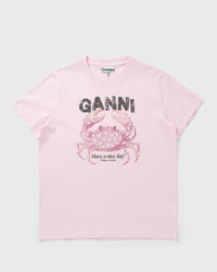 Ganni Basic Cotton Jersey T-Shirt Pink